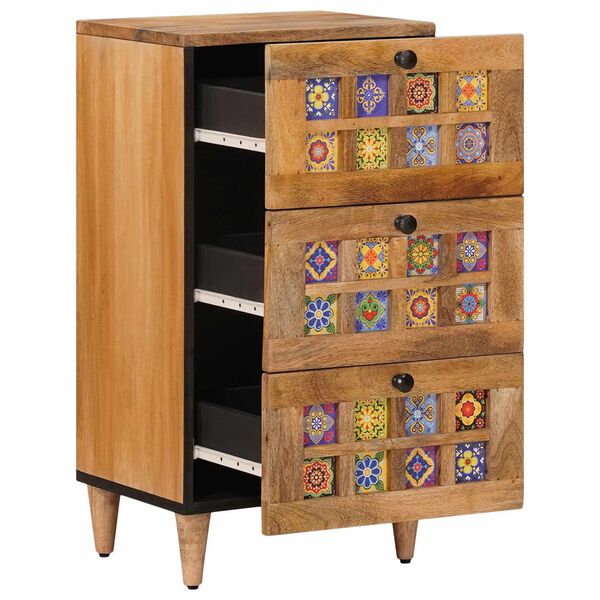 vidaXL Puse ar atvilktni Dabiska 40 x 33 x 75 cm Cieta mango koksne