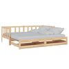 vidaXL izvelkama gulta, 2x(90x200) cm, priedes masīvkoks