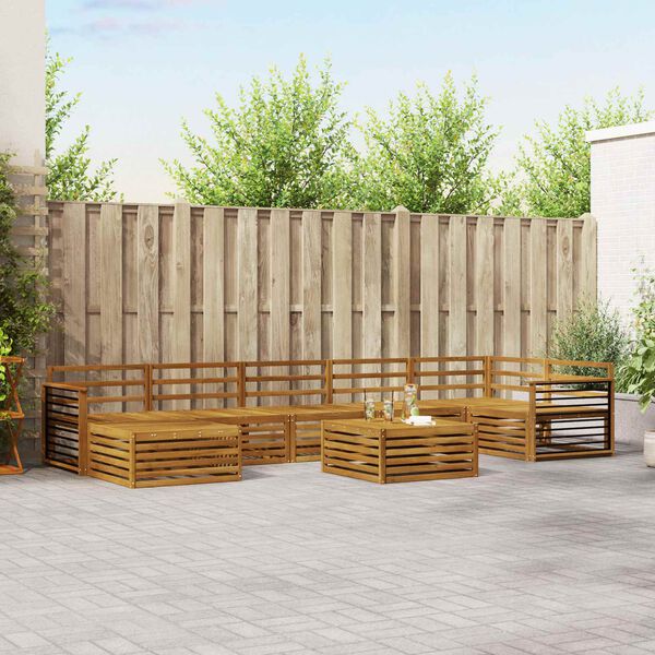 vidaXL Dīvāna komplekti 8 pcs Dabiska Cietā akācijas koks