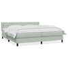 vidaXL Box Spring Gulta ar matraci Gai&scaron;i pelēks 200x220 cm samts