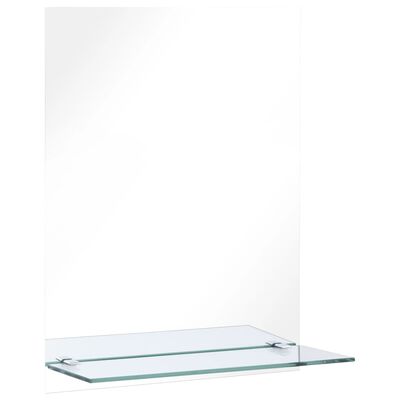 vidaXL sienas spogulis ar plauktu, 50x70 cm, rūdīts stikls