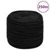 vidaXL darba virve, melna, 10 mm, 250 m, poliesters