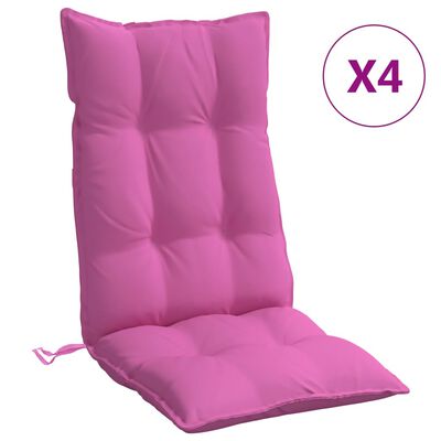 vidaXL dārza krēslu spilveni, 4 gab., rozā oksforda audums