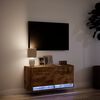 vidaXL TV sienas skapītis ar LED lampiņām, ozolkoka, 80x31x38 cm