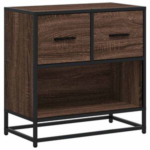 vidaXL naktsskapītis brūns ozols 60x31x60 cm inženierijas koks metāls