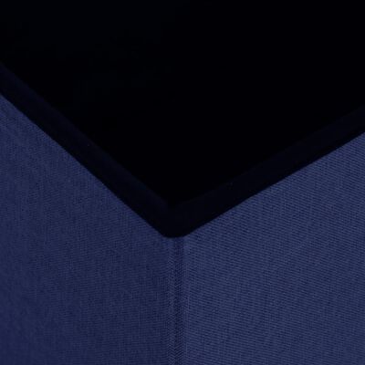 vidaXL soliņš ar kasti, salokāms, zils, mākslīgais lins