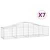 vidaXL arkveida gabiona grozi, 7 gb., 200x50x40/60 cm, cinkota dzelzs