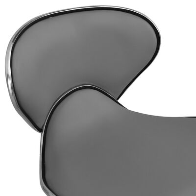 vidaXL salona krēsls, pelēka mākslīgā āda