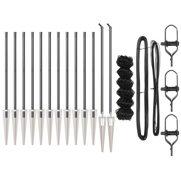 vidaXL Žoga āķis Pelēka 25 x 1 m (60 x 60 mm acu) Tērauds
