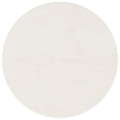 vidaXL galda virsma, balta, Ø30x2,5 cm, priedes masīvkoks
