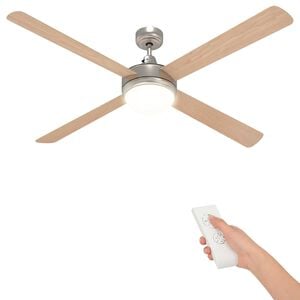 vidaXL Griestu ventilators ar gaismu un tālvadību &Oslash; 130 cm Sonoma