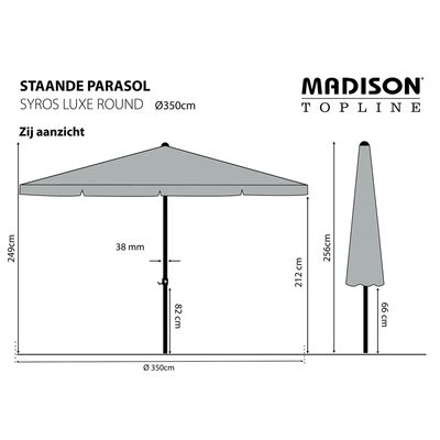 Madison saulessargs Syros Luxe, 350 cm, apaļš, pelēkbrūns