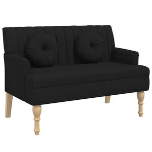 vidaXL sols ar spilveniem, 113x64,5x75,5 cm, melns audums
