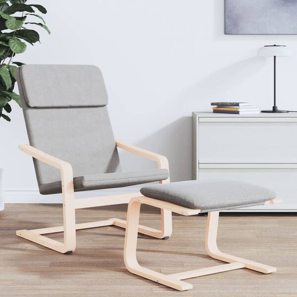 vidaXL kājsoliņ&scaron;, 51x41x40 cm, gai&scaron;i pelēks audums