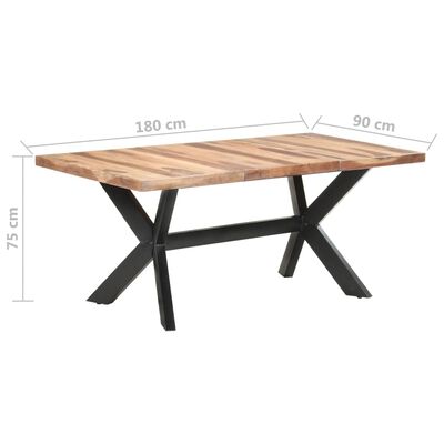 vidaXL virtuves galds, 180x90x75 cm, masīvkoks ar medus apdari