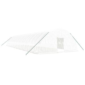 vidaXL siltumnīca ar tērauda rāmi, balta, 120 m&sup2;, 20x6x2,85 m