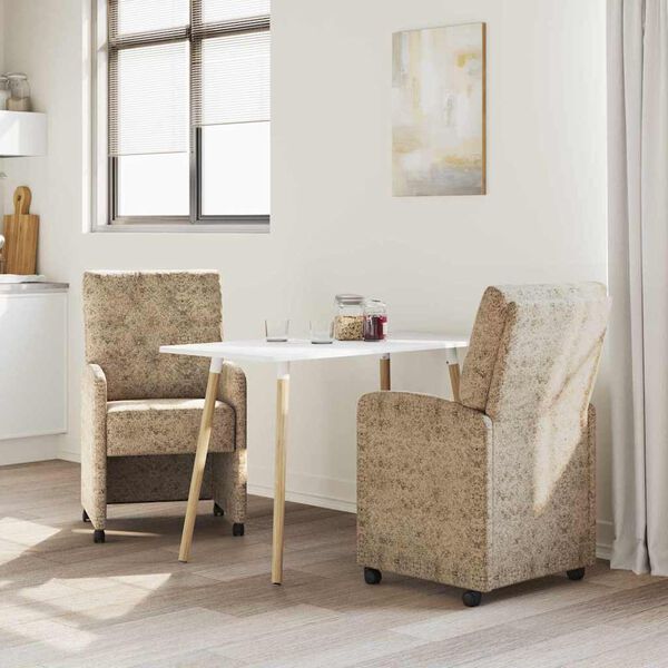 vidaXL Ēdamgalda krēsli ar ritenī&scaron;iem ar riteņiem 2 pcs Gai&scaron;i pelēka