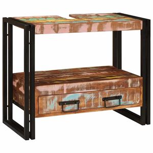 vidaXL Vannasistabas izlietnes skapītis Cieta atkārtota koka un dzelzs