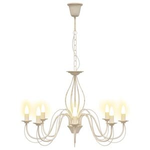 vidaXL Regulējama lustra E14 Metāls Antīka balta &Oslash; 78 x 101 cm