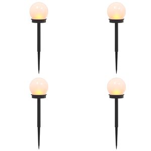vidaXL Āra saules gaismas ar zemes tapas 4 gab. Silti balts 38,5 cm