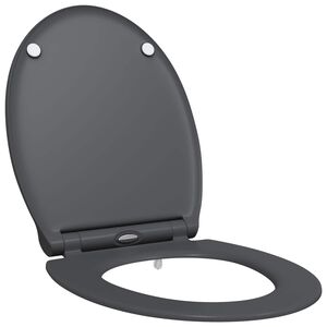 vidaXL Tualetes sēdeklis Antracīta 45,5 x 37,5 x 3,8 cm Duroplast