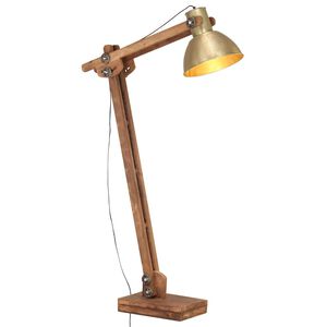 vidaXL grīdas lampa, misiņa krāsā, mango masīvkoks, E27
