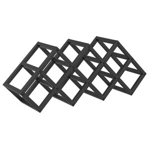 vidaXL Vīna plaukts Melns ozolkoks 63 x 16,5 x 25 cm