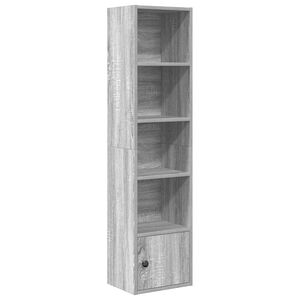 vidaXL grāmatu plaukts, pelēka koka, 31x24x127 cm, inženierijas koks