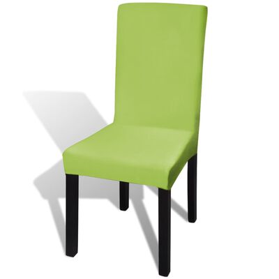 vidaXL krēslu pārvalki, 6 gab., zaļs, elastīgs materiāls