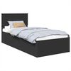 vidaXL Gultas rāmis Melna 75 x 190 cm Inženierijas koks