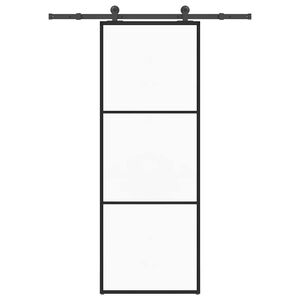 vidaXL bīdāmās durvis ar stiprinājumiem, stikls, alumīnijs, 76x205 cm