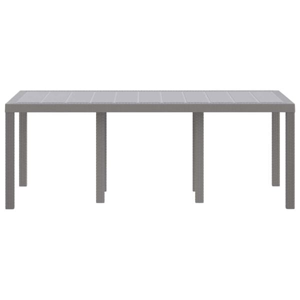 vidaXL Dārza galds Gaiši pelēka 200 x 100 x 73 cm poliratāns