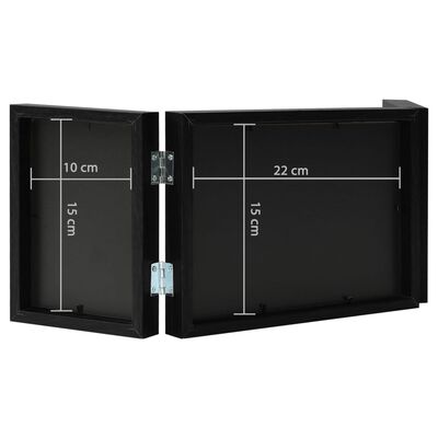 vidaXL 3-daļīgs foto rāmis, kolāža, melns, 22x15 cm+2x(10x15 cm)