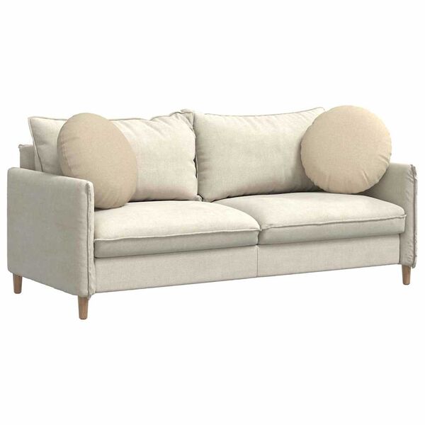 vidaXL Sēdvietas spilventiņi 2 pcs Krēmkrāsa Ø50 x 19 cm audums