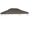 vidaXL nojumes jumta pārsegs, divdaļīgs, 310 g/m&sup2;, 4x3 m, pelēkbrūns