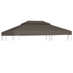 vidaXL nojumes jumta pārsegs, divdaļīgs, 310 g/m&sup2;, 4x3 m, pelēkbrūns