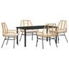 vidaXL Dārza ēdamgalds 5 gab. Brūna poliratāns