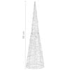 vidaXL LED lampiņu dekorācija, akrils, piramīda, 90 cm, vēsi balta