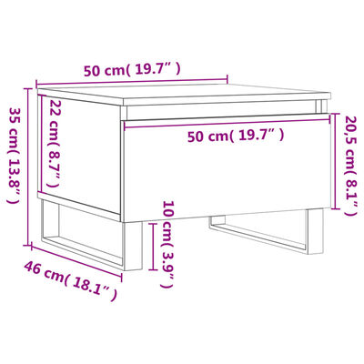 vidaXL kafijas galdiņš, balts, 50x46x35 cm, inženierijas koks