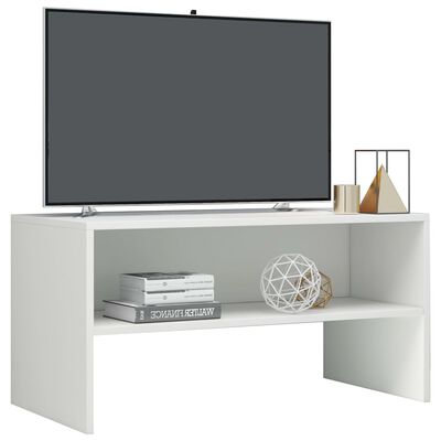 vidaXL TV skapītis, 80x40x40 cm, spīdīgi balts, skaidu plāksne