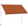 vidaXL izvelkama markīze, manuāla, 350 cm, oranža un brūna