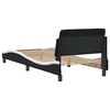 vidaXL gultas rāmis, Dover, melns, balts, 90x200 cm, mākslīgā āda