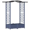 vidaXL Pacelta gulta ar treliem un jumtu Pelēka 124 x 40 x 123 cm PP