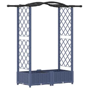 vidaXL Pacelta gulta ar treliem un jumtu Pelēka 124 x 40 x 123 cm PP