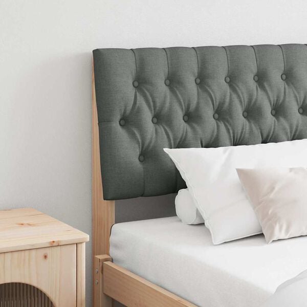 vidaXL Mīkstināts gultas galvgalis Tum&scaron;i pelēks 180 cm