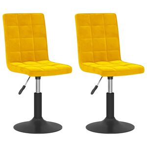 vidaXL grozāmi virtuves krēsli, 2 gab., sinepju dzeltens samts