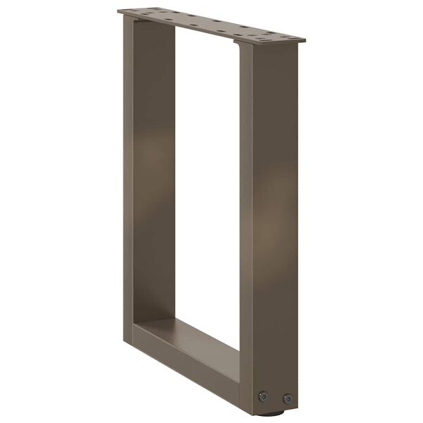 vidaXL kafijas galdiņa kājas, 2 gab., U-veida, dabīgs tērauds, 28x(42-43) cm