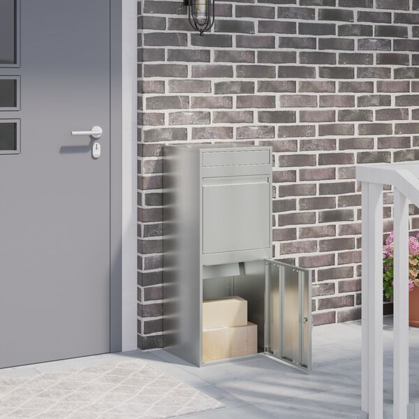 vidaXL Paku nodo&scaron;anas kaste Melna 41 x 38 x 103 cm Cinkots tērauds