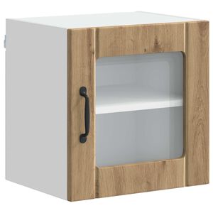 vidaXL Sienas stikla skapis LUCCA 2 pcs Artisan Ozols