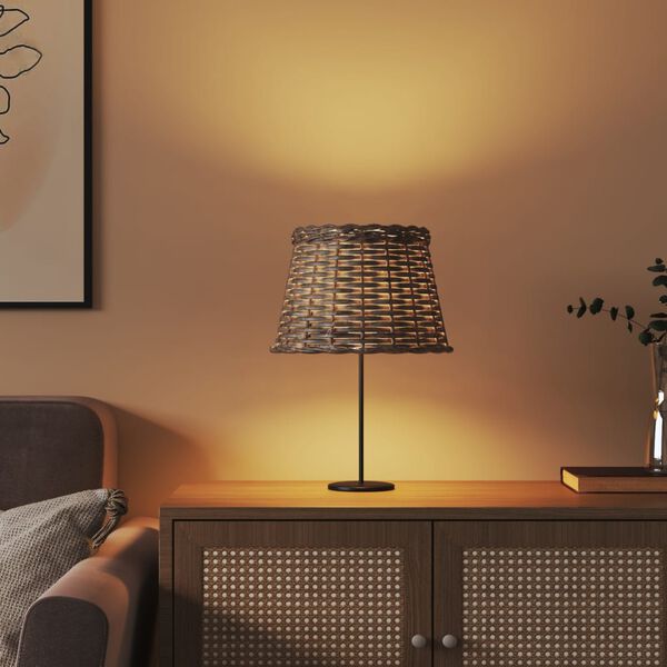 vidaXL lampas abažūrs, brūns, Ø25x17 cm, pīts